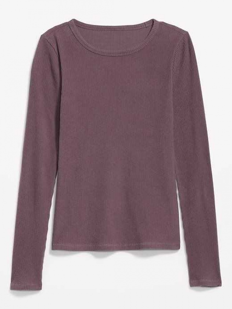 Old Navy Plush Long-Sleeve Crew-Neck T-Shirt Wild Currant | RGE063159