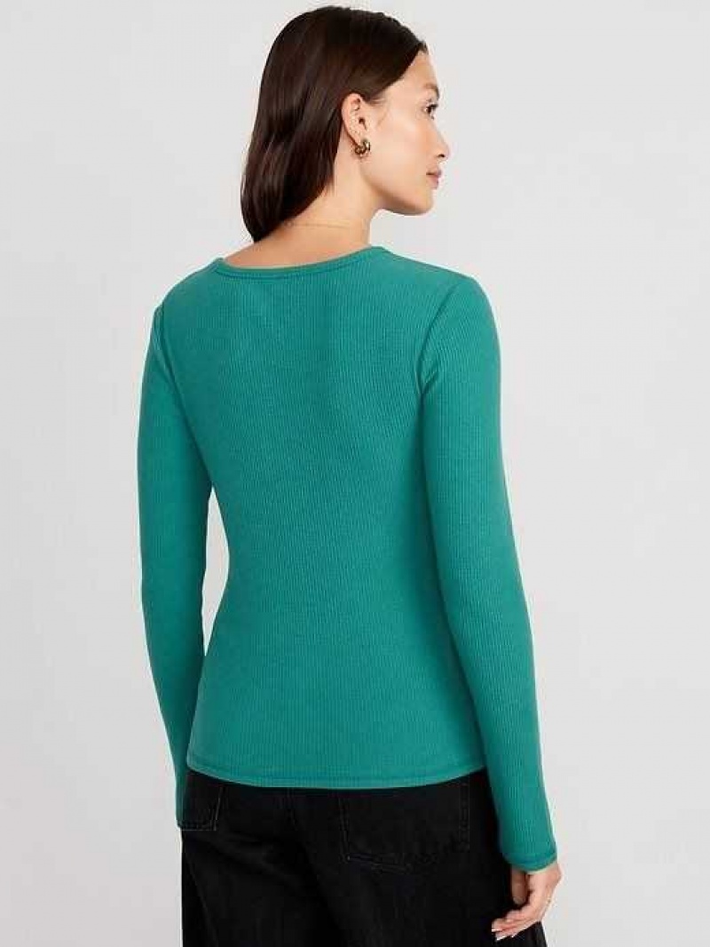 Old Navy Plush Long-Sleeve Crew-Neck T-Shirt Green | MKC809346