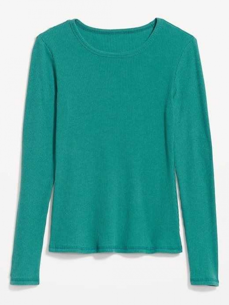 Old Navy Plush Long-Sleeve Crew-Neck T-Shirt Green | MKC809346