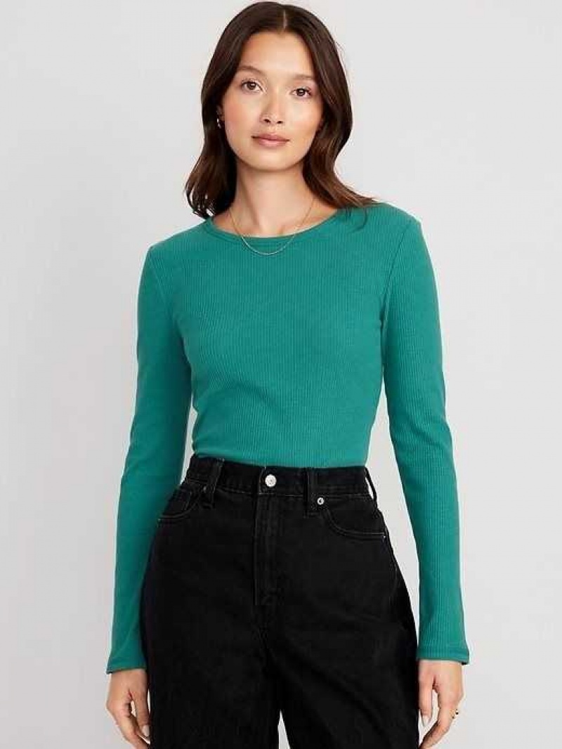 Old Navy Plush Long-Sleeve Crew-Neck T-Shirt Green | MKC809346