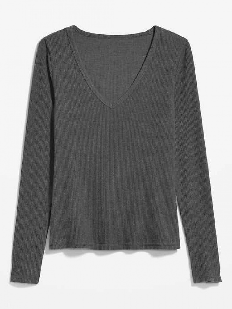 Old Navy Plush Long-Sleeve V-Neck T-Shirt Panther | OSV629741