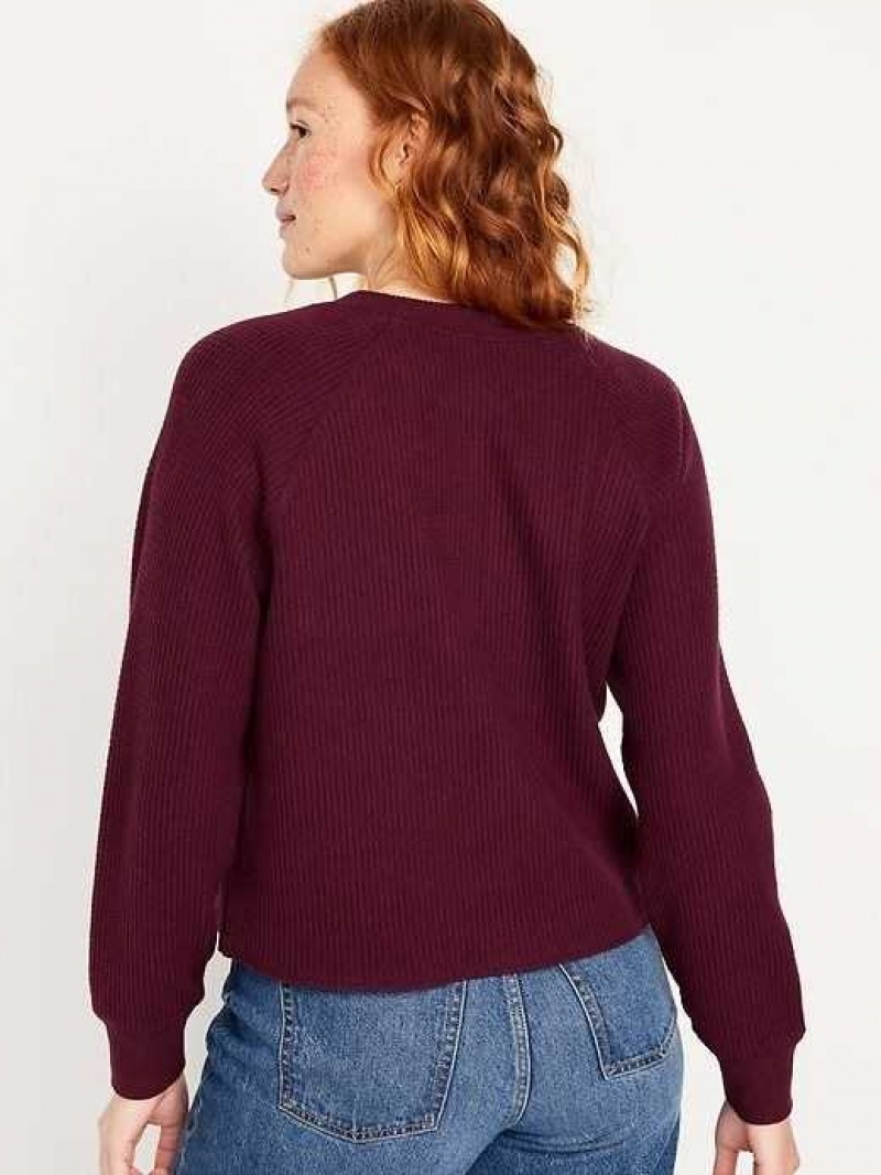 Old Navy Plush Waffle-Knit Henley Top Raisin Arizona | TLX150487