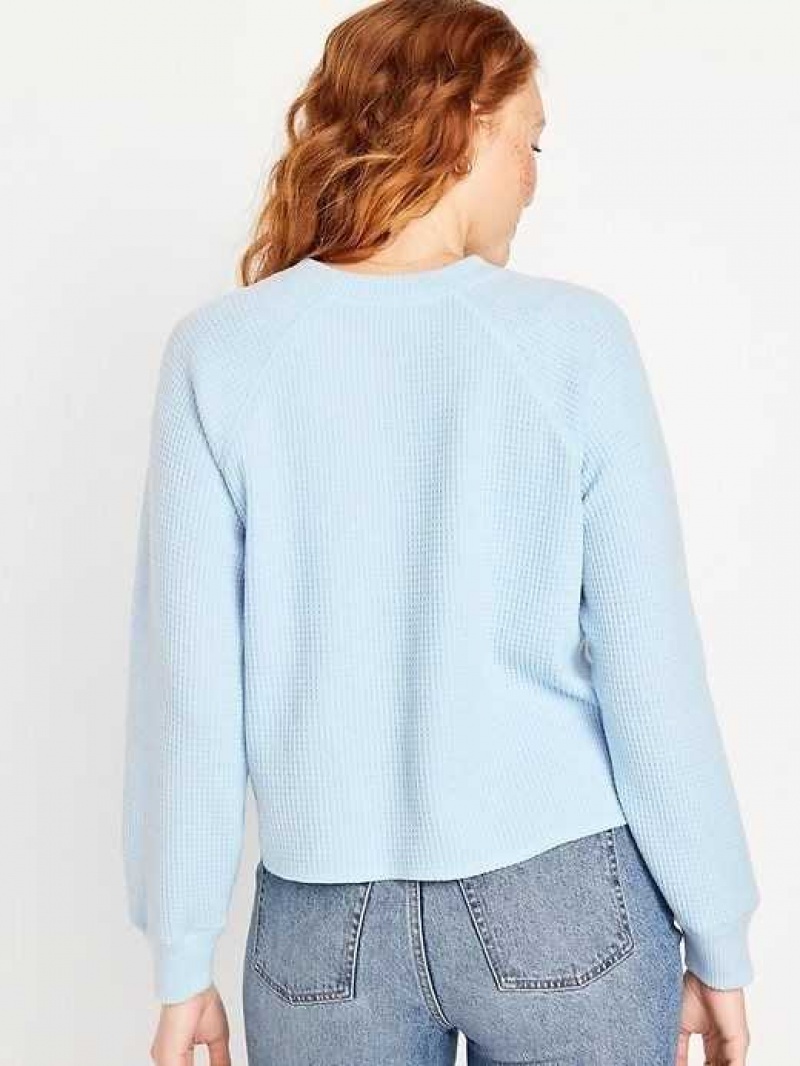 Old Navy Plush Waffle-Knit Henley Top Rock Pool | CJS931028