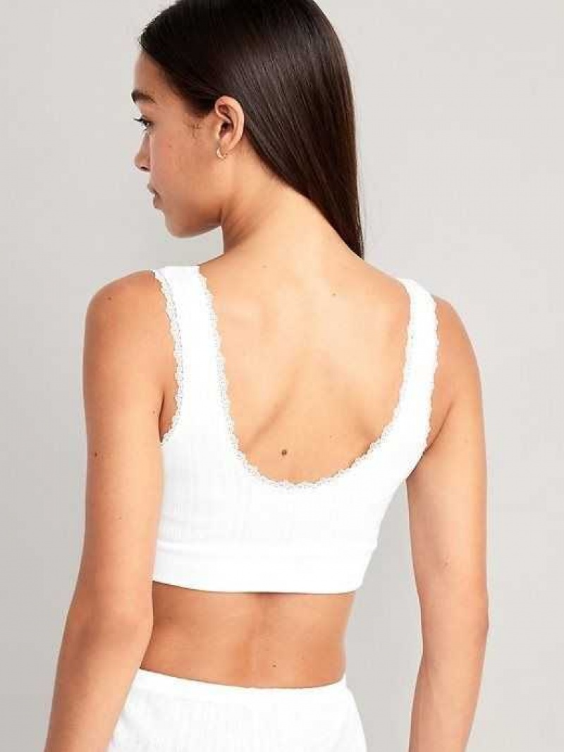 Old Navy Pointelle-Knit Bralette Top White | ZML465210