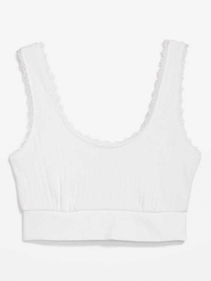 Old Navy Pointelle-Knit Bralette Top White | ZML465210