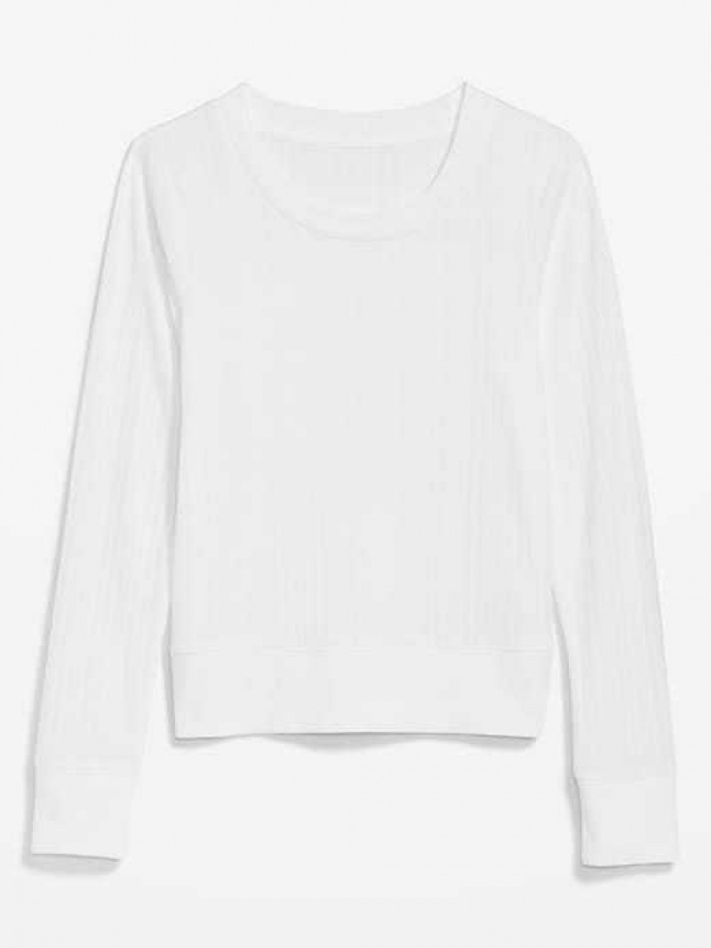 Old Navy Pointelle-Knit Cropped Pajama Top White | KZW952173