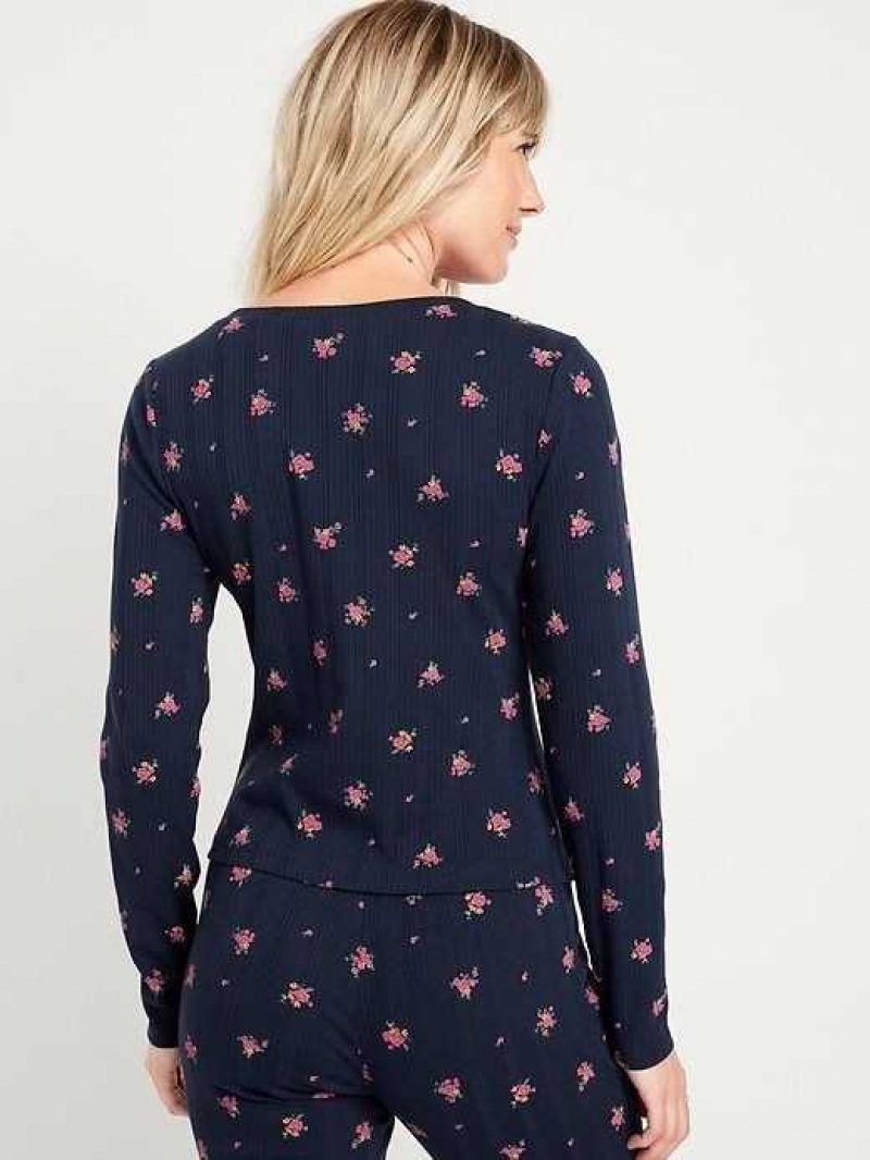 Old Navy Pointelle Knit Pajama Top Navy | WHB549261