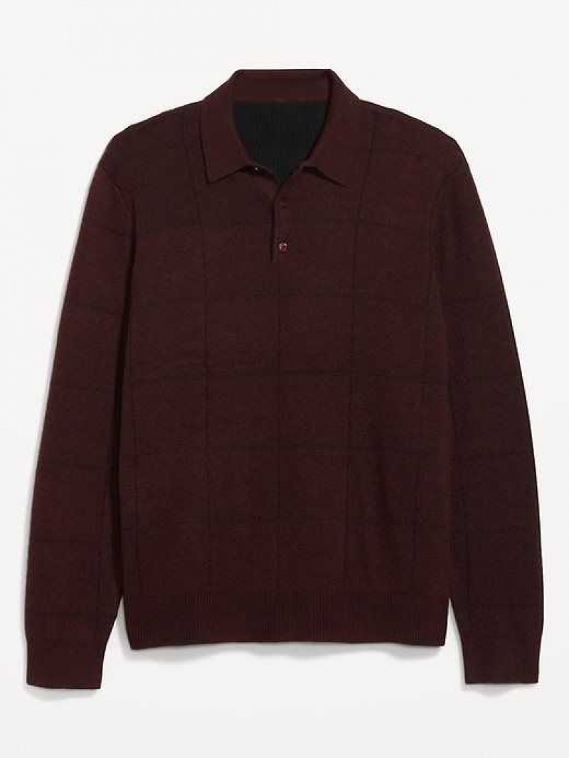 Old Navy Polo Pullover Sweater Burgundy | AQX260389