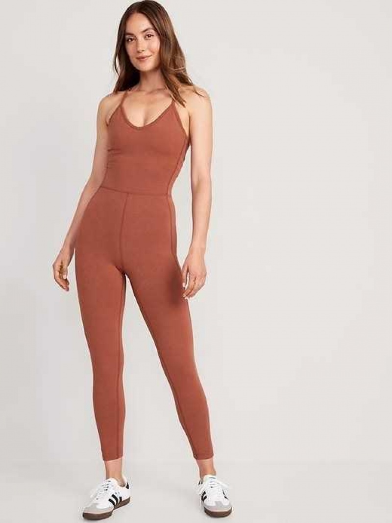 Old Navy PowerChill 7/8 Cami Jumpsuit Apple Cinnamon | HPU236709