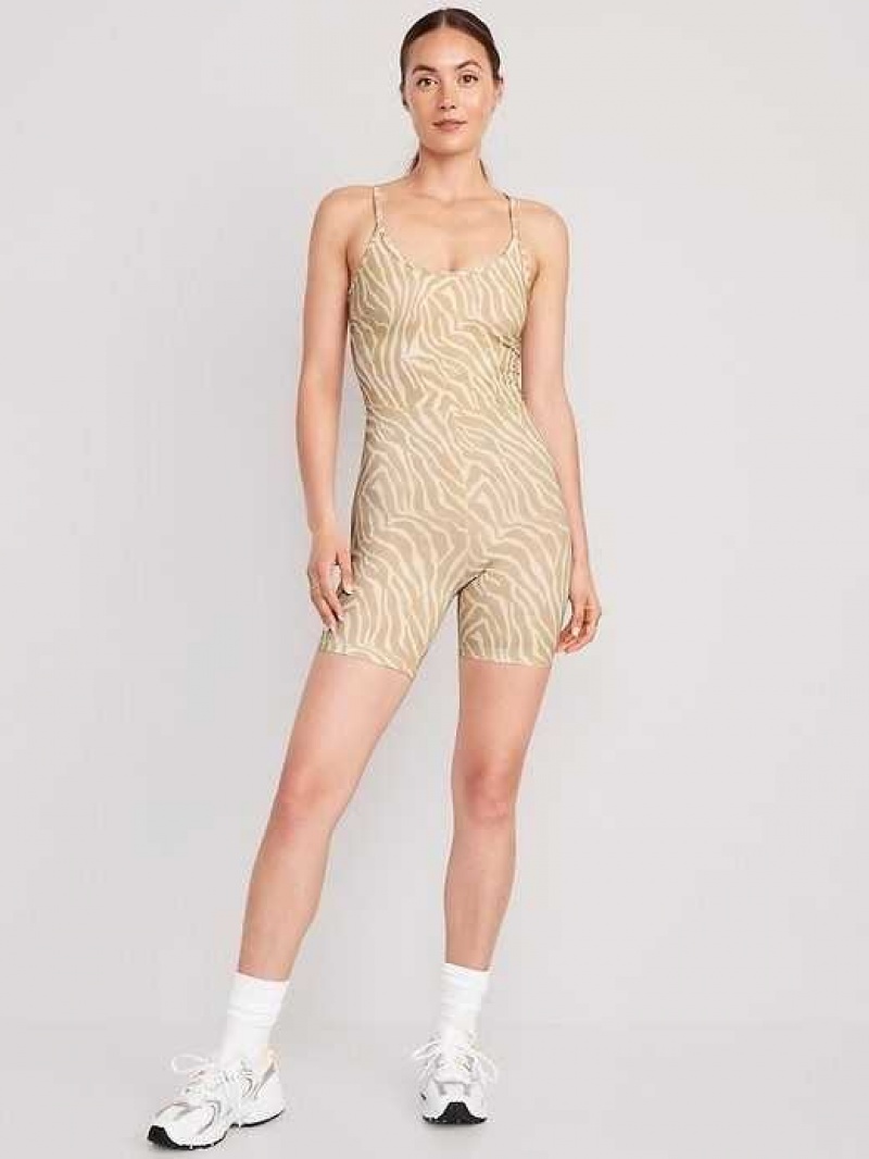 Old Navy PowerChill Racerback Bodysuit Zebra | VQT948571