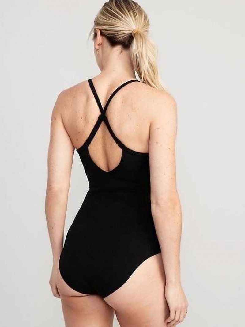 Old Navy PowerChill Strappy Bodysuit Black | PAL298610