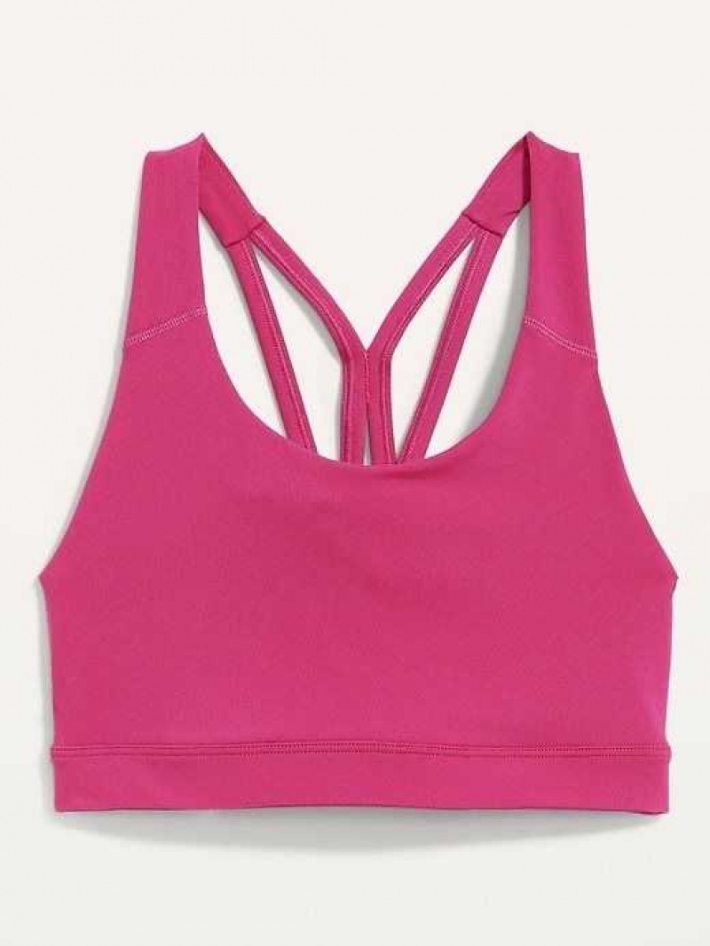 Old Navy PowerPress Strappy Sports Bra Fuchsia | BRG073249