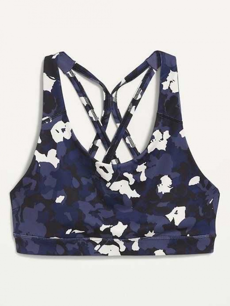 Old Navy PowerPress Strappy Sports Bra Navy | BWM201683