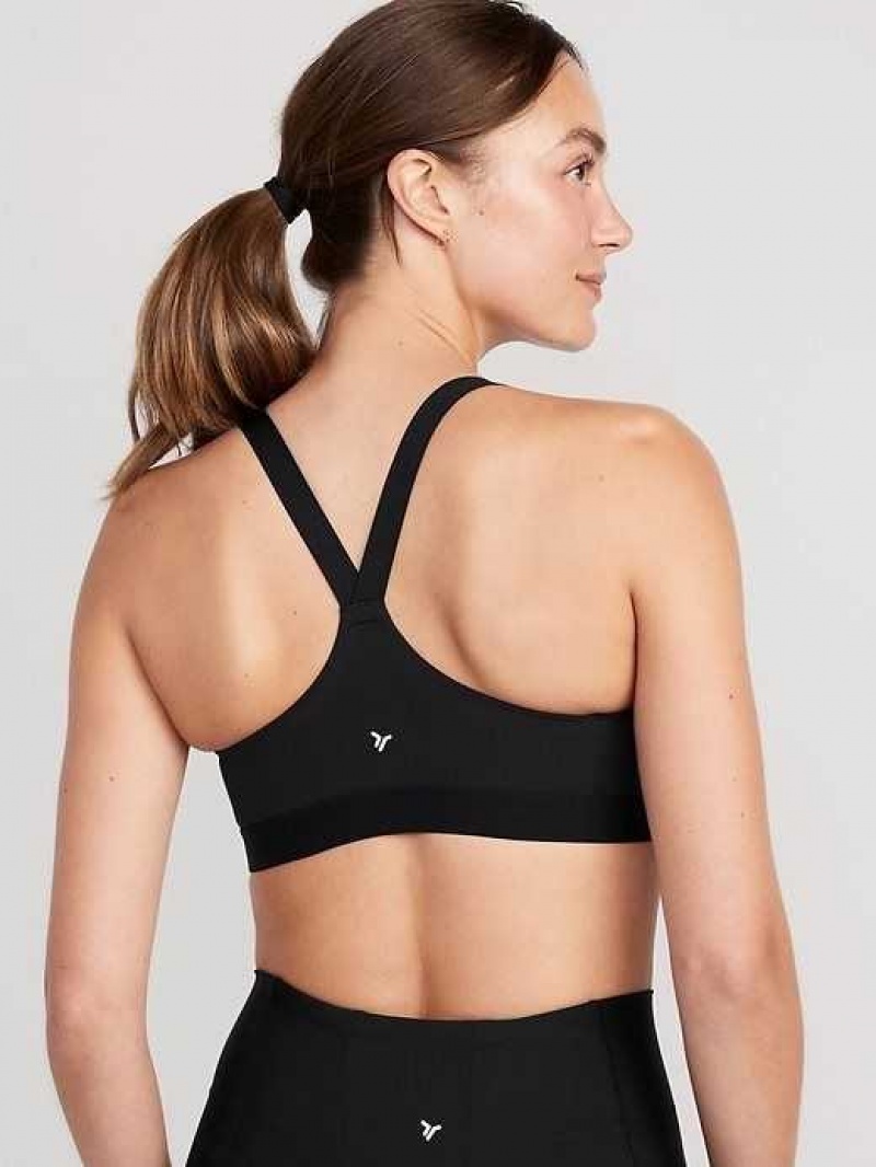 Old Navy PowerSoft Adjustable-Strap Sports Bra XS-XXL Black | UYE806973