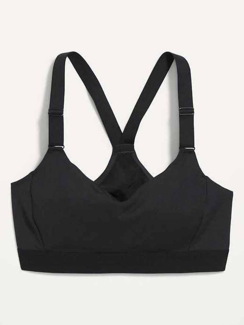 Old Navy PowerSoft Adjustable-Strap Sports Bra Black | BLE419236