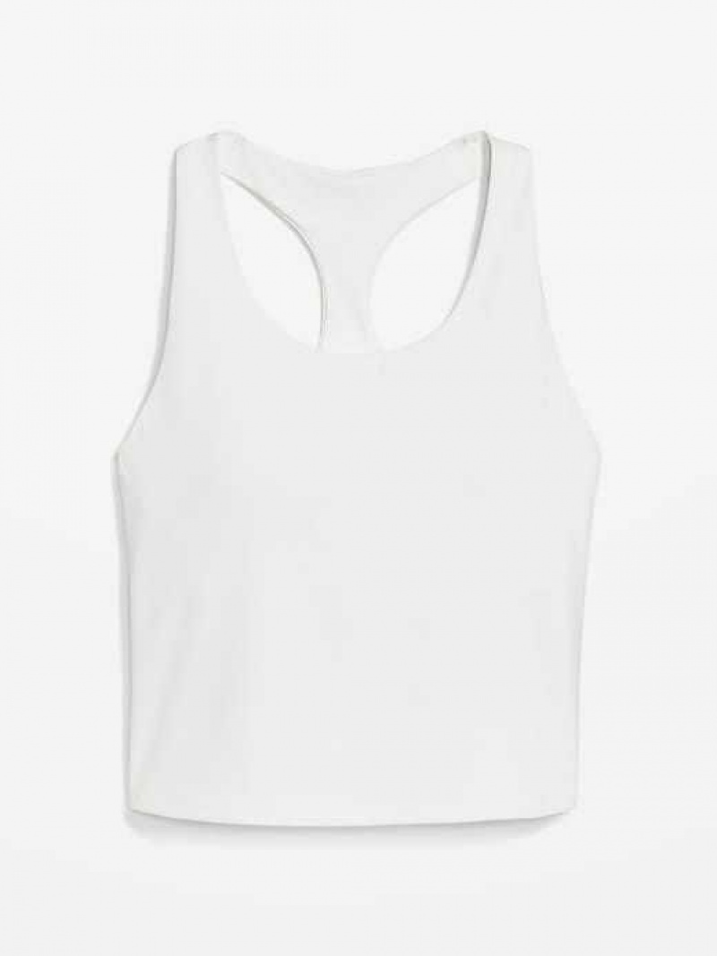 Old Navy PowerSoft Cropped Racerback Tank Top Calla Lilies | NRU837625