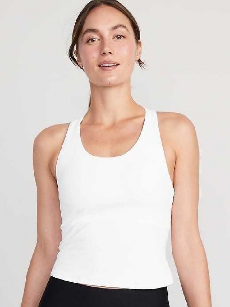 Old Navy PowerSoft Cropped Racerback Tank Top Calla Lilies | NRU837625