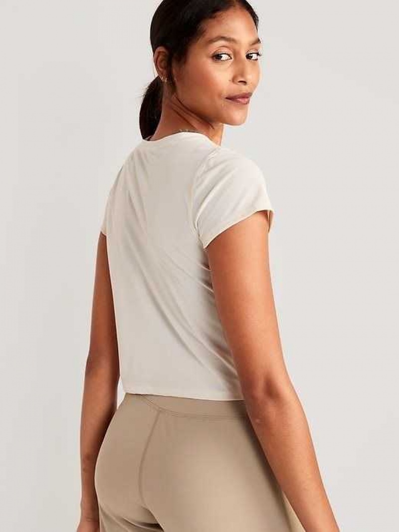 Old Navy PowerSoft Cropped T-Shirt Beige | INB486073