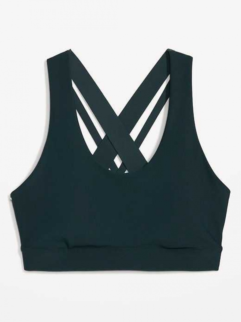 Old Navy PowerSoft Cross-Strap Sports Bra Deep Green | JUX036952