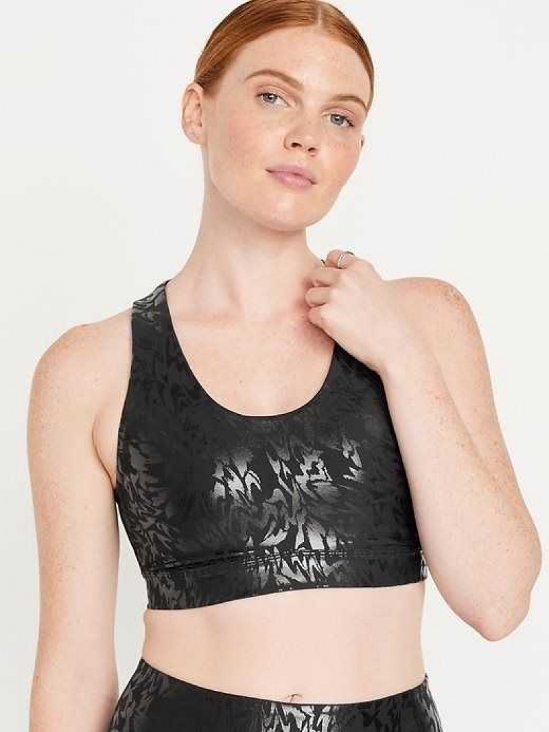 Old Navy PowerSoft Cross-Strap Sports Bra Black | FCB549170