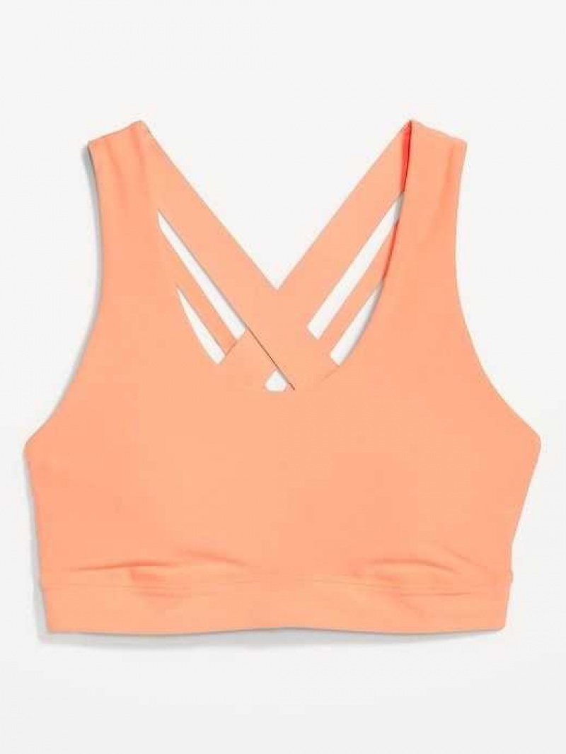 Old Navy PowerSoft Cross-Strap Sports Bra Nectar | XHP217435