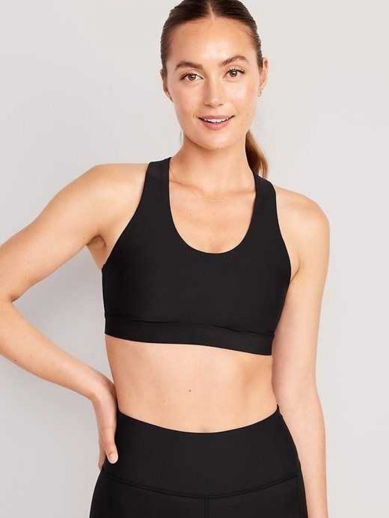 Old Navy PowerSoft Cross-Strap Sports Bra Black | XEB438279