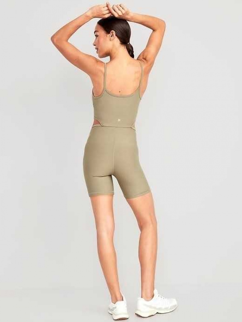 Old Navy PowerSoft Cutout-Waist Bodysuit Fir Tree | ONV127456