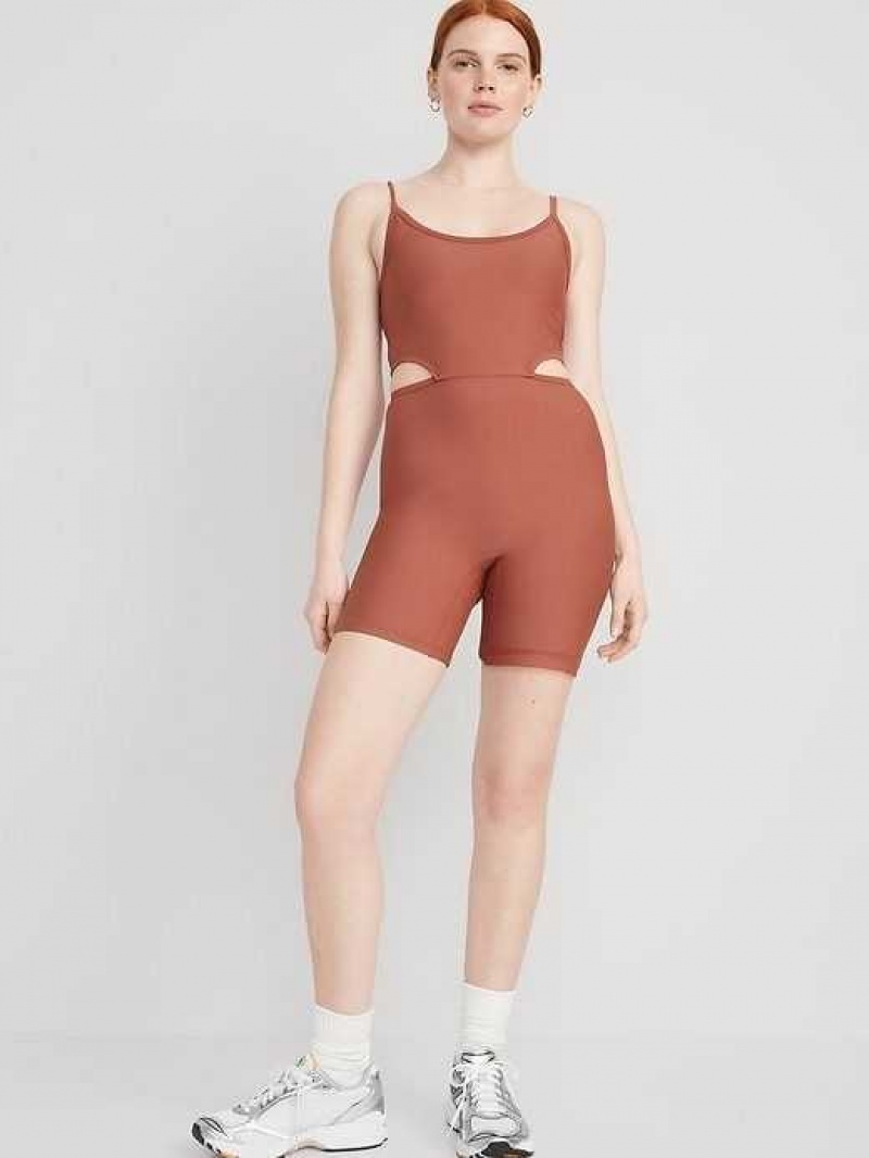 Old Navy PowerSoft Cutout-Waist Bodysuit Apple Cinnamon | MWS813460