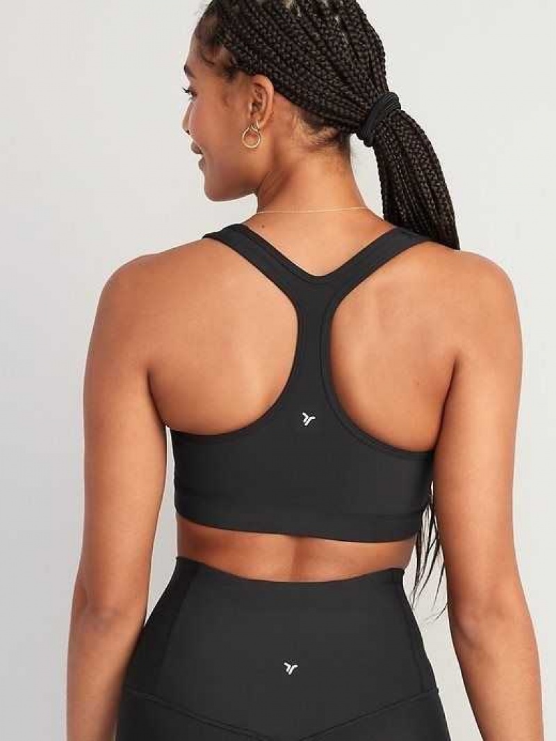 Old Navy PowerSoft Racerback Sports Bra Black | VON169870