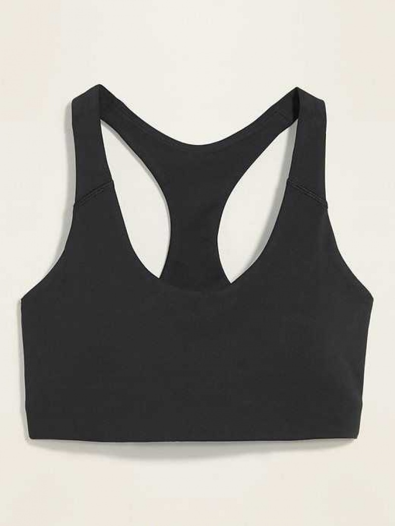 Old Navy PowerSoft Racerback Sports Bra Black | QJG459021