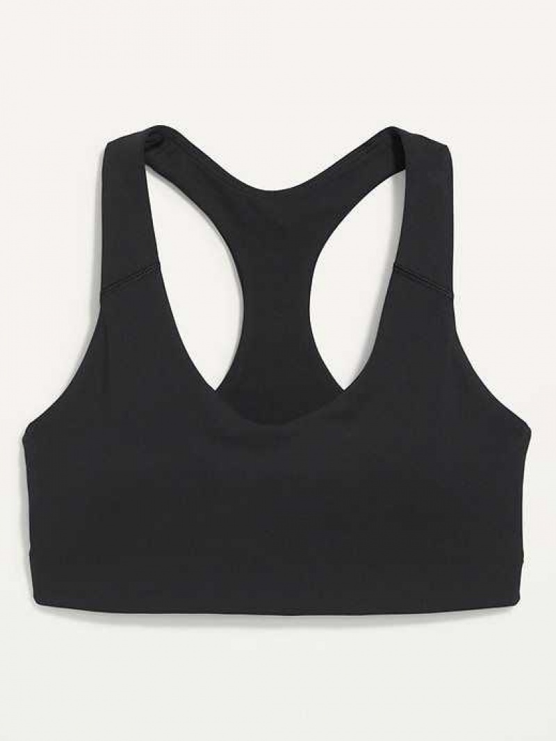 Old Navy PowerSoft Racerback Sports Bra Black | QJG459021