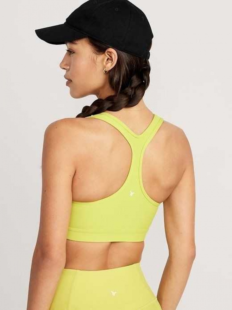 Old Navy PowerSoft Racerback Sports Bra Light Green | IPN365209