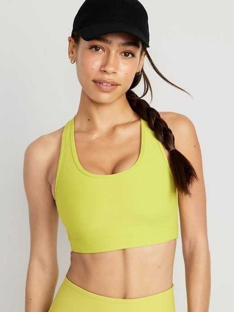 Old Navy PowerSoft Racerback Sports Bra Light Green | IPN365209