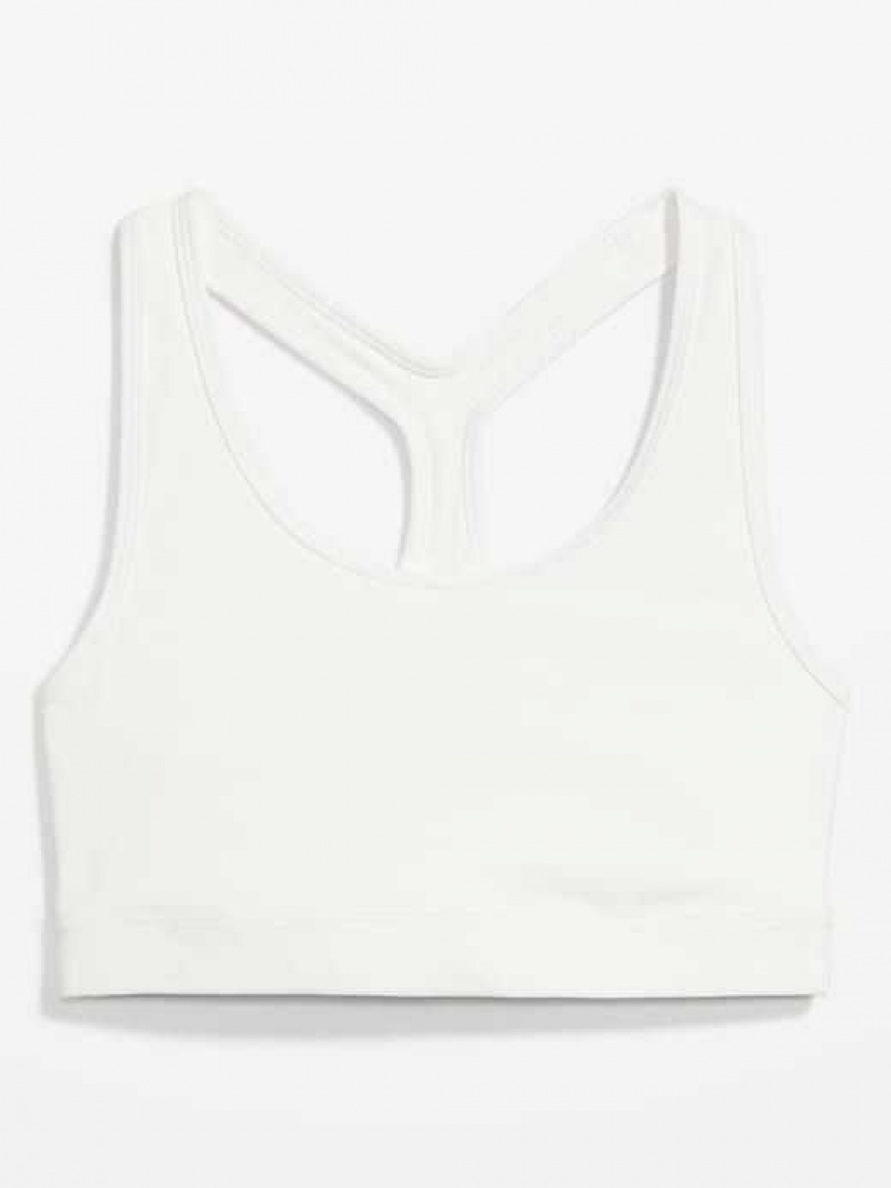 Old Navy PowerSoft Racerback Sports Bra White | WVS708123