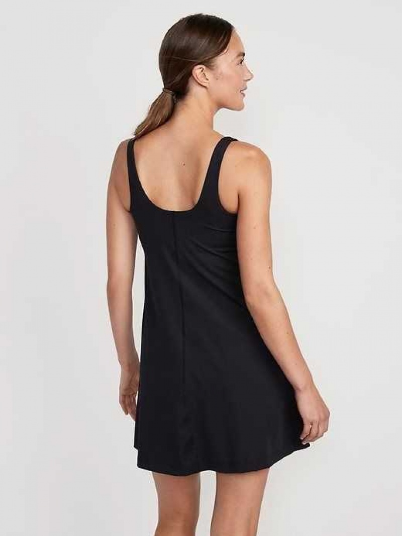 Old Navy PowerSoft Shelf-Bra Support Dress Blackjack | XZP390471