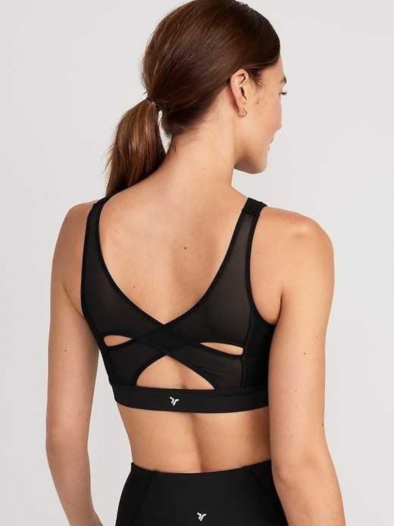 Old Navy PowerSoft Sports Bra Black | RJH473218