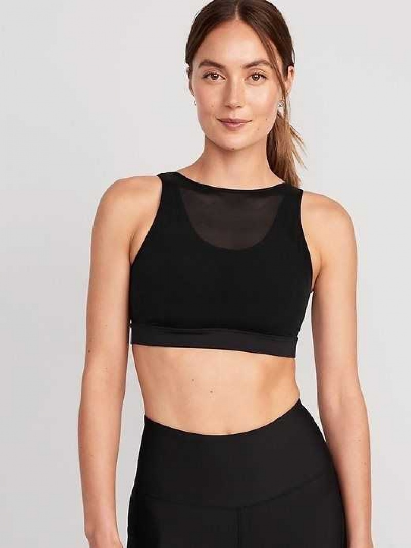 Old Navy PowerSoft Sports Bra Black | RJH473218