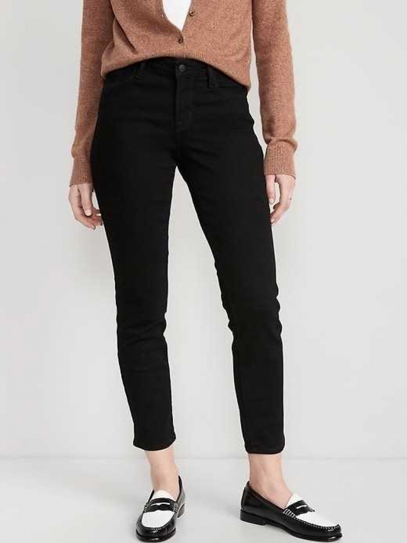 Old Navy Power Slim Straight Black Jeans Black | PFV103627