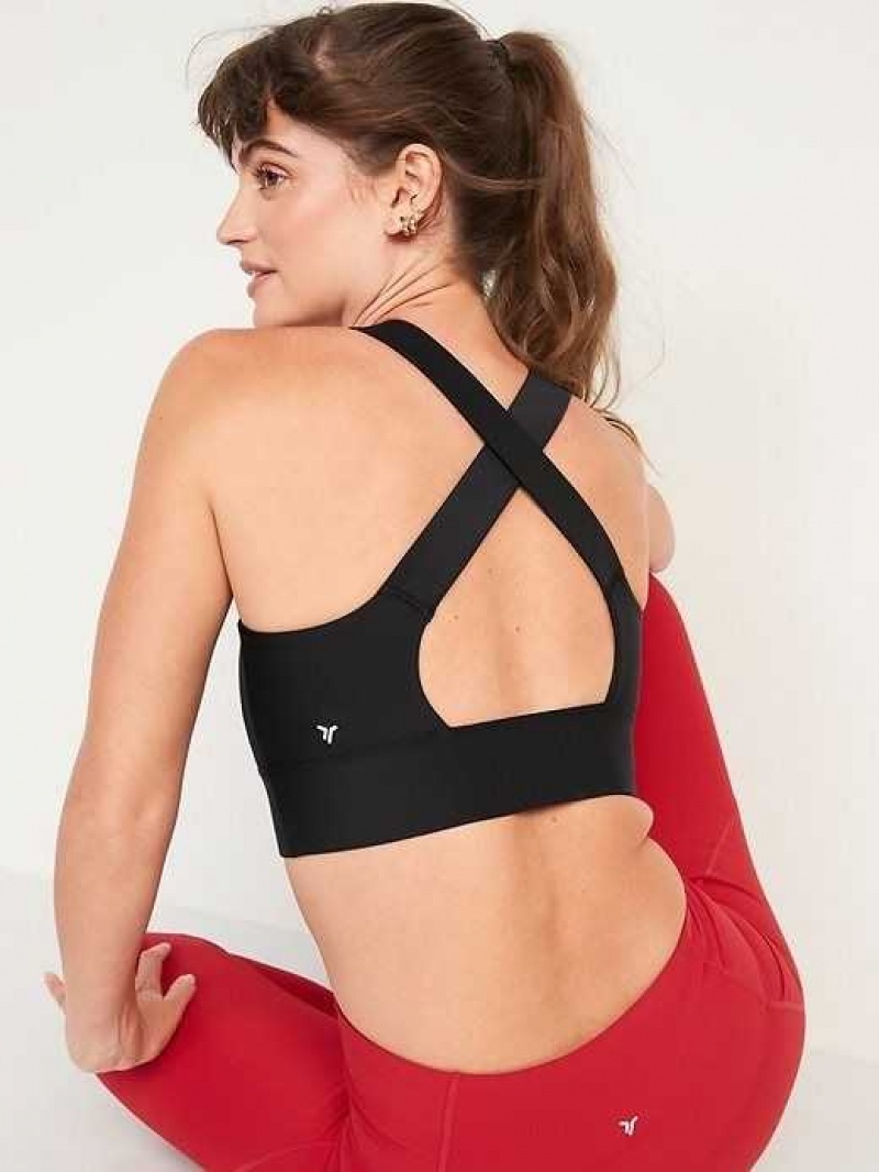 Old Navy Powersoft Cutout Sports Bra Black | MSO135204