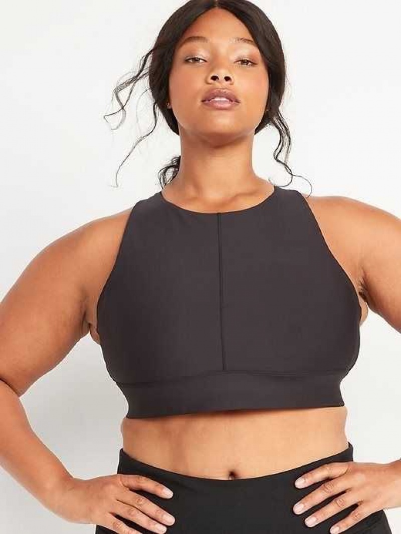 Old Navy Powersoft Cutout Sports Bra Black | XML750231