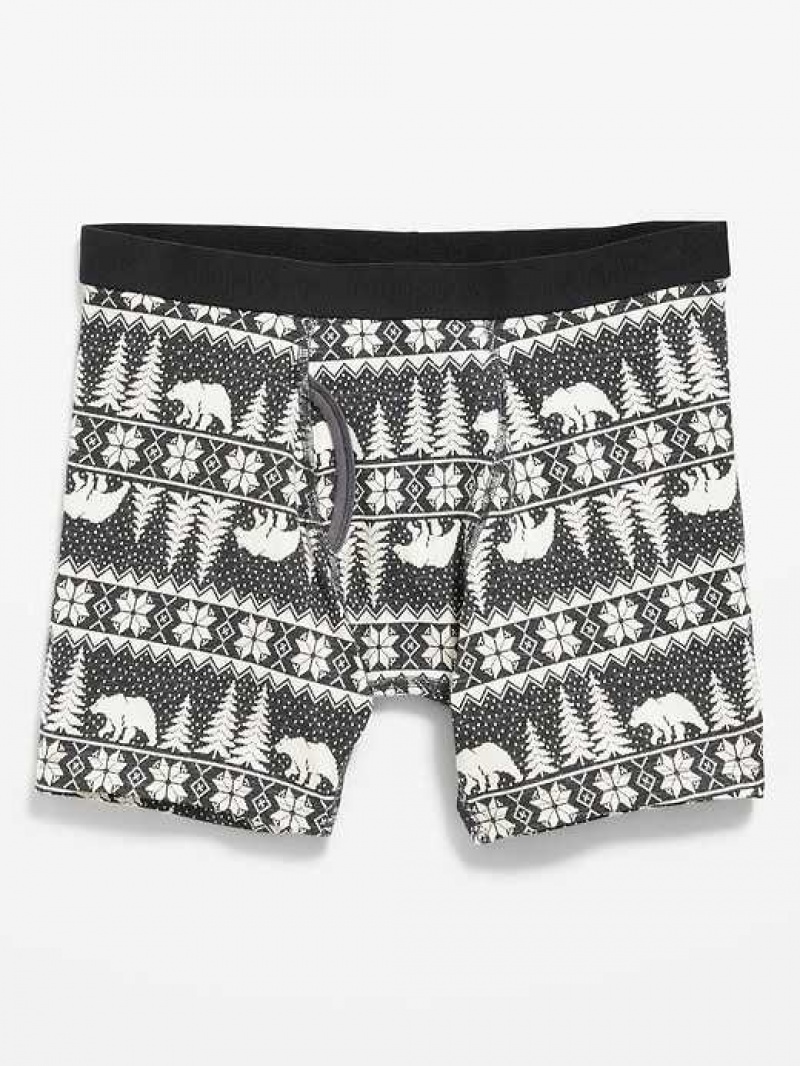 Old Navy Printed Boxer-Brief Underwear Grey | YFB168235