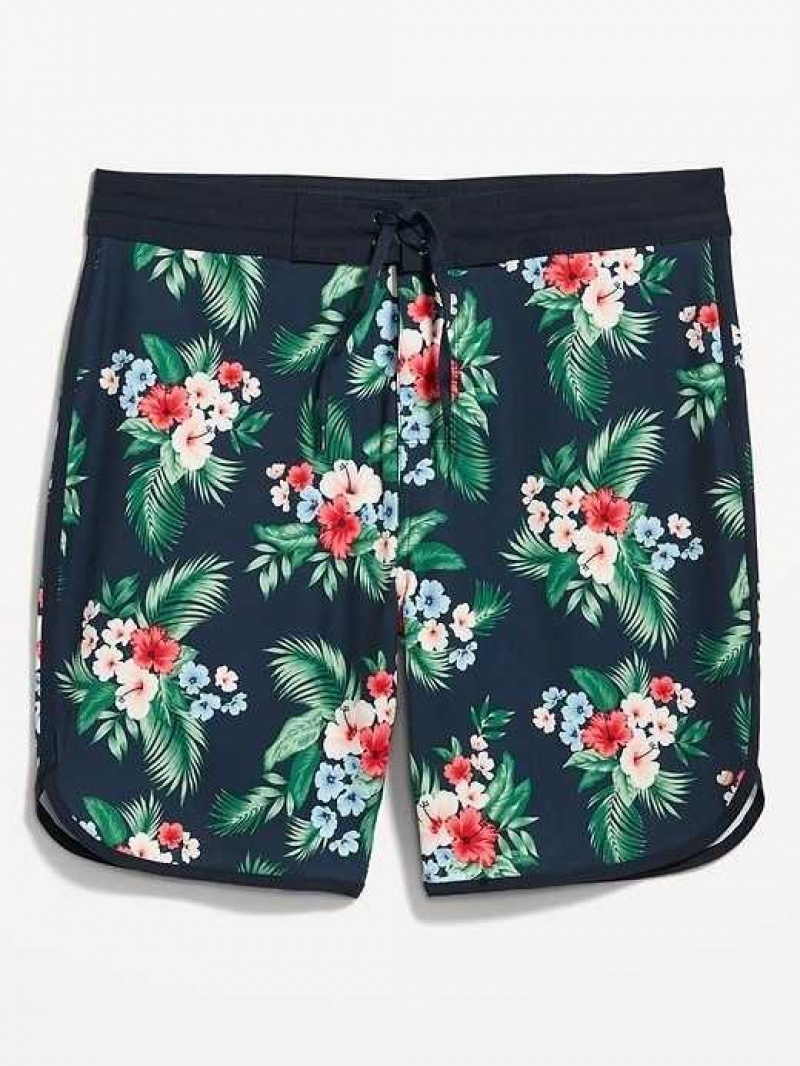 Old Navy Printed Built-In Flex Board Shorts Floral Midnight | QHB365194