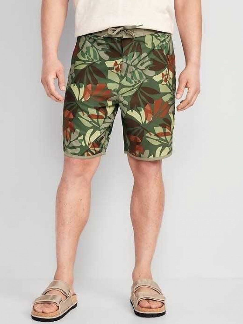 Old Navy Printed Built-In Flex Board Shorts Green | YZM347016