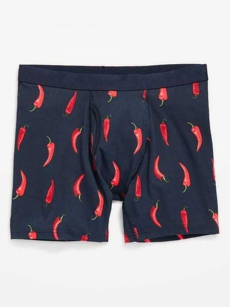 Old Navy Printed Built-In Flex Boxer-Brief Underwear Red | PUC756849