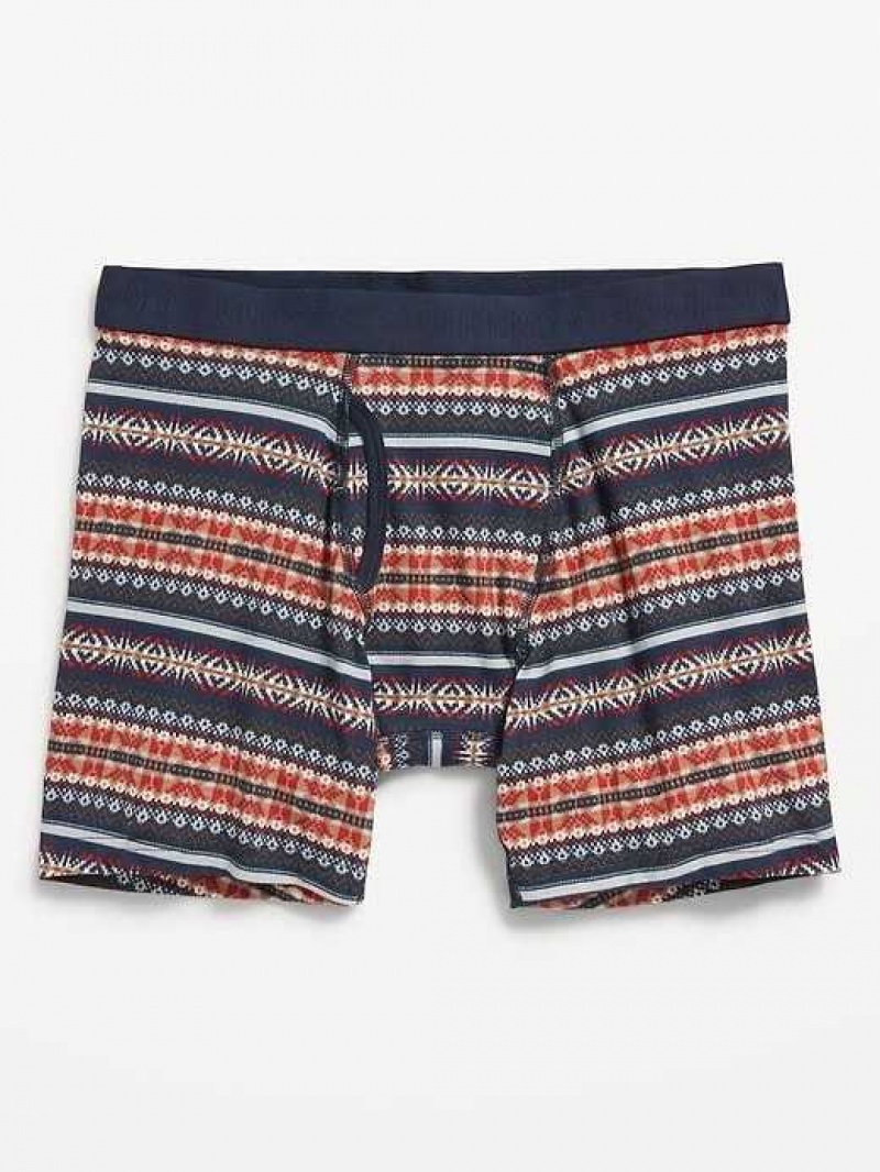 Old Navy Printed Built-In Flex Boxer-Brief Underwear Multicolor | OAT687930