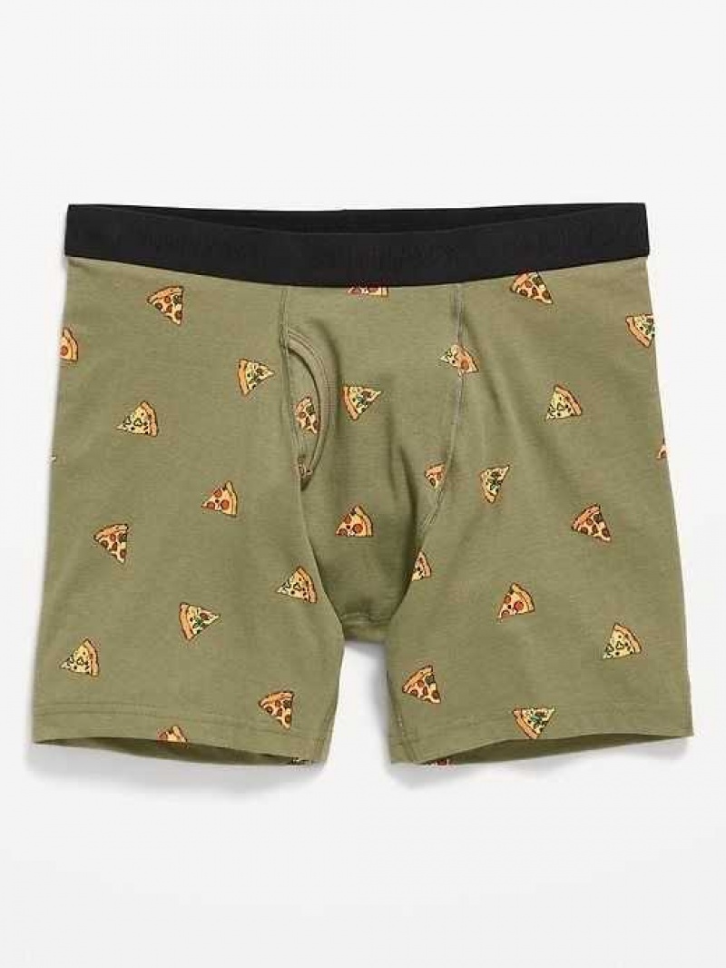 Old Navy Printed Built-In Flex Boxer-Brief Underwear Pizza | YTL048395