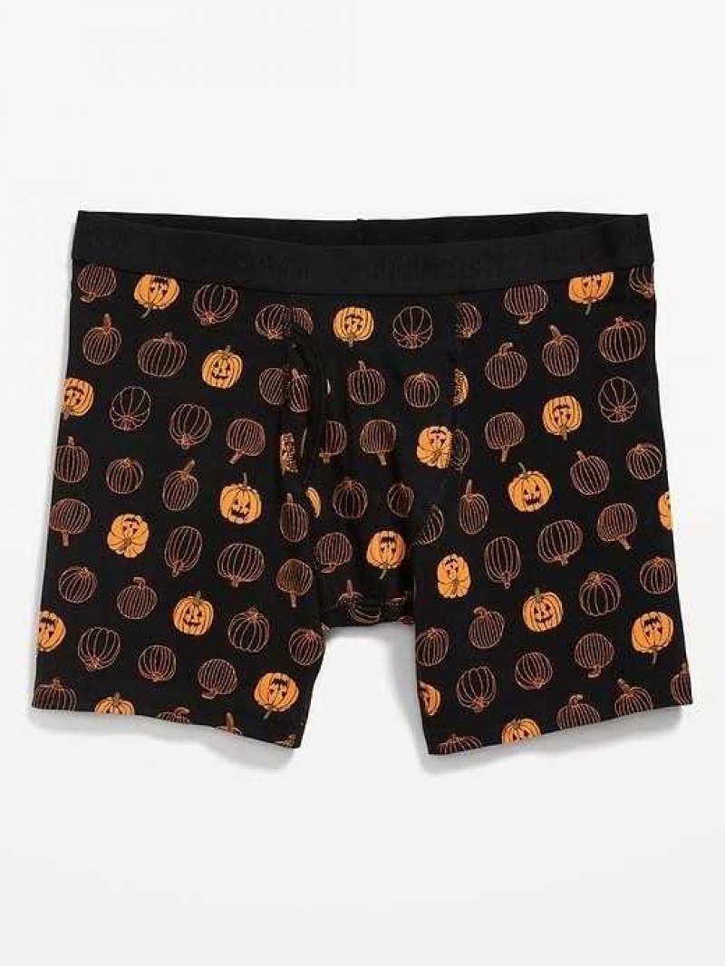 Old Navy Printed Built-In Flex Boxer-Brief Underwear Black | LZN841962