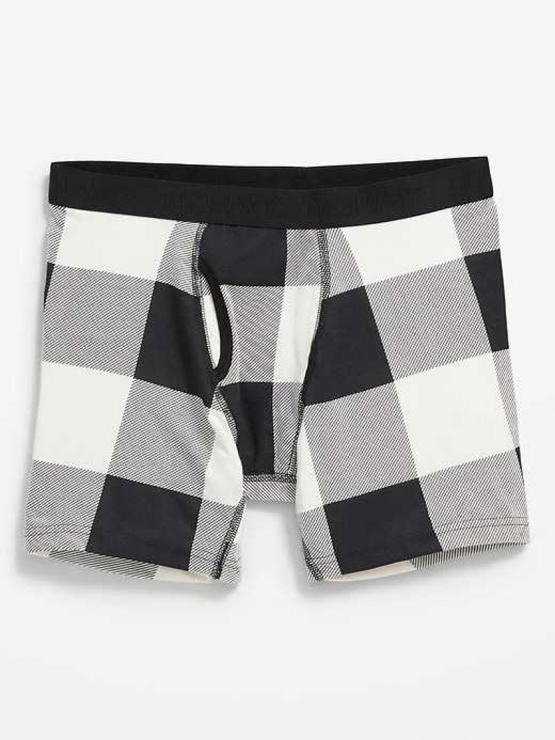 Old Navy Printed Built-In Flex Boxer-Brief Underwear Black | LFA209378