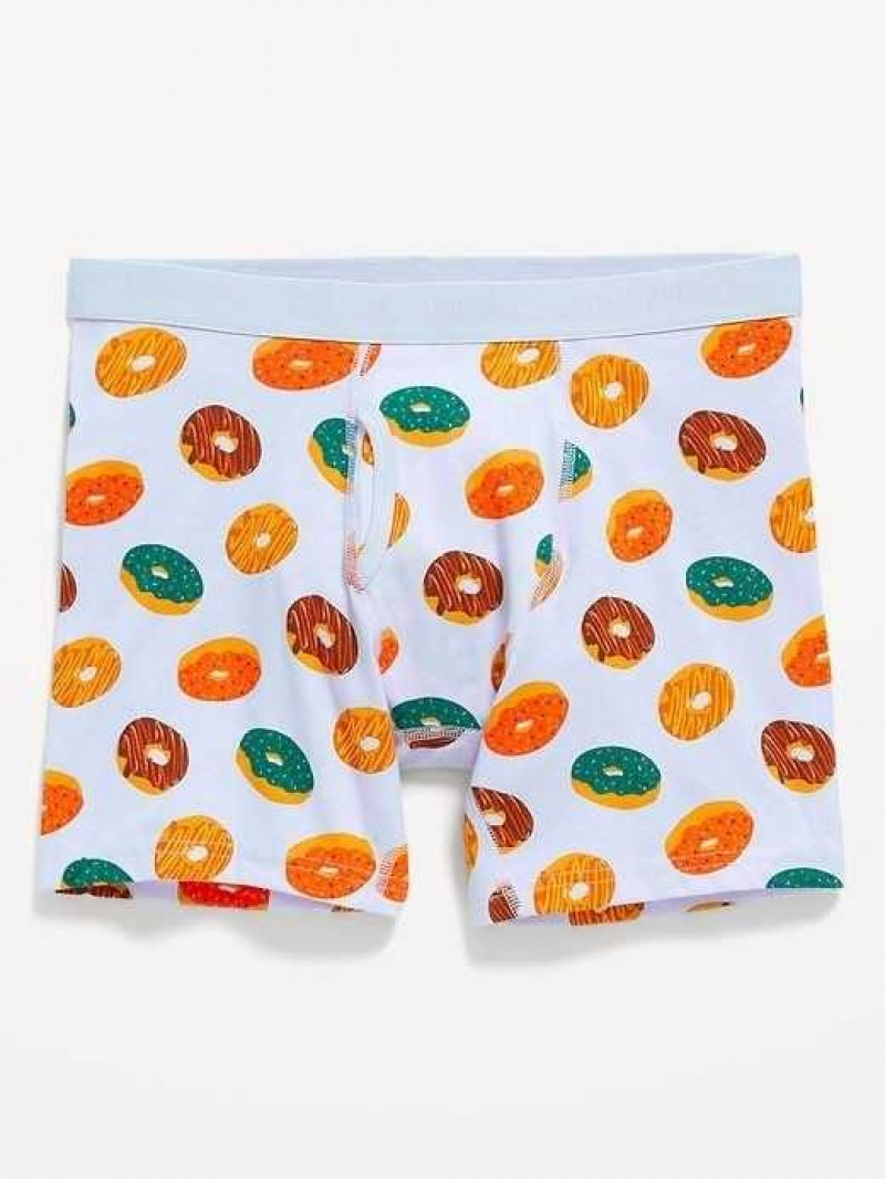 Old Navy Printed Built-In Flex Boxer-Brief Underwear Donuts | HYQ563907