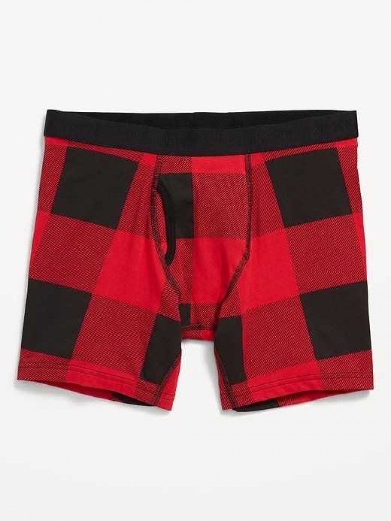 Old Navy Printed Built-In Flex Boxer-Brief Underwear Red | CKT847256